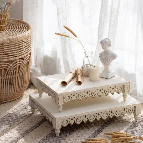 French Jewelry Product Display Stand Model Jewelry Sundries Desktop Decoration Rectangular Wooden Storage Tray Display Board