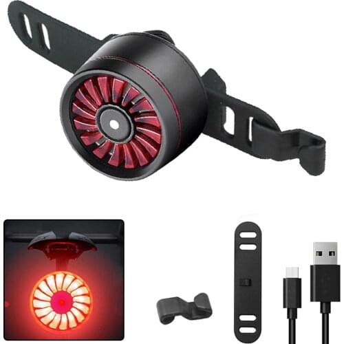 5 Model 16 LED Smart Induction Brake Light Bicycle SMD Red Bike Lights Set USB Chargeable Waterproof Bike Taillight Accessories