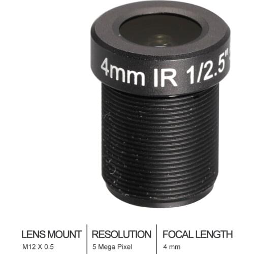 HD cctv lens 5MP 4MM M12*0.5 Mount 1/2.5 F2.0 86 degree for security CCTV cameras