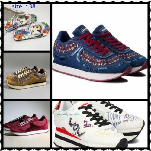 Zapatos informales laugised mujer retro gruesos múltiples de cola de Deg española