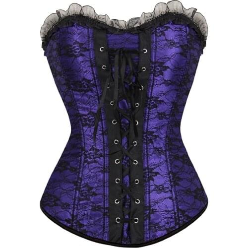 Corsets and Bustiers for Women Gothic Breathable Zip Corselete Sexy Front Lacing Boned Wedding Party Clubwear Just Married