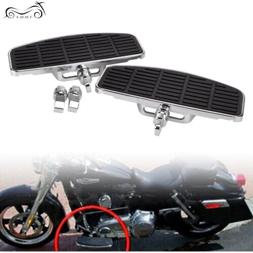 Motorcycle Pair Adjustable Front Rider Floorboards Foot Pegs For Harley Fatboy Dyna FXDF Road King Chopper
