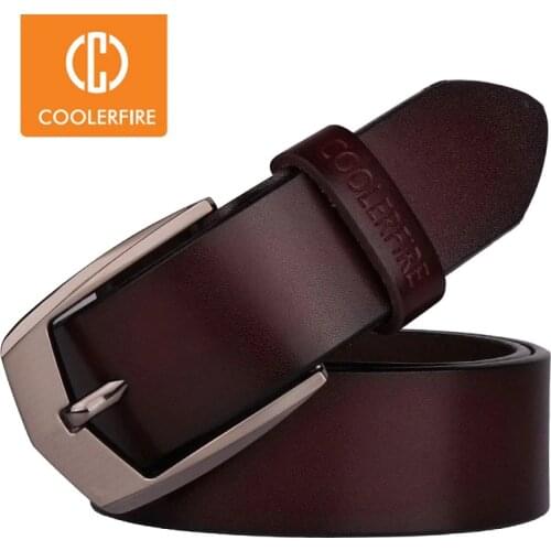 Coolerfire men high quality genuine leather belt luxury designer belts men cowskin fashion Strap male Jeans for man cowboy HQ043