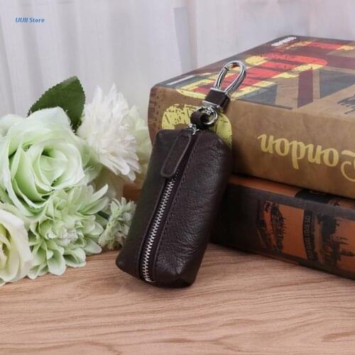 Men Women Synthetic Leather Car Key Ring Holder Case KeyChain Purse Bag Coin