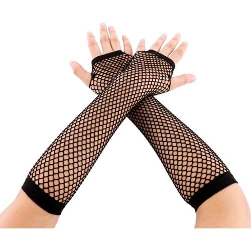 2021 New Fashion Neon Fishnet Fingerless Long Gloves Leg Arm Cuff Party Wear Fancy Dress For Womens Sexy Beautiful Arm Warmer