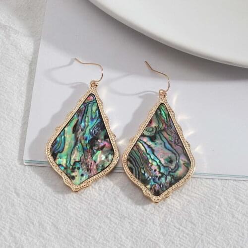 New Designer Abalone Teardrop Earrings Famous Brand Jewelry PU Leather Leopard Snakeskin Earrings Cork Water Drop Earrings E8000