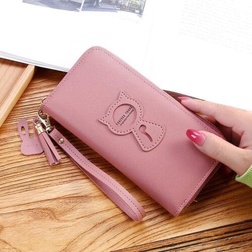 New Long Womens Wallet Female Purses Tassel Coin Purse Card Holder Wallets Female Pu Leather Clutch Money Bag Pu Leather Wallet