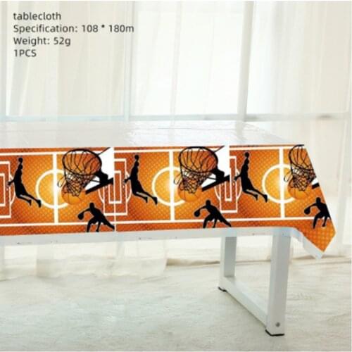 108x180cm Cartoon Basketball Tablecloth party Disposable Table cover For Birthday Party Supplies