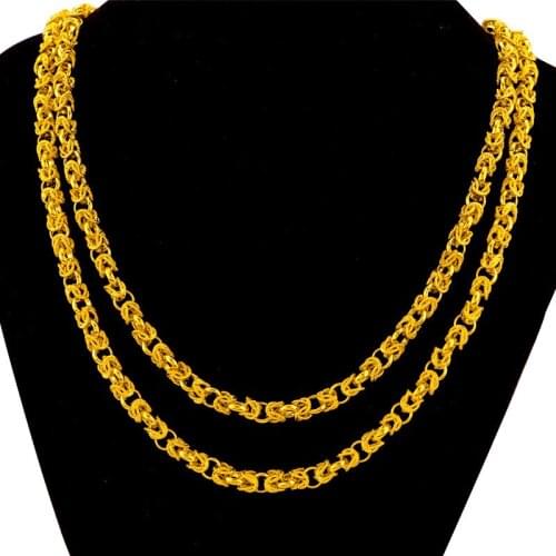 Exquisite Double Dragon Head 14K Gold Necklace for Mens Wedding Anniversary Chain Necklace Fine Jewelry Christmas Gifts Male