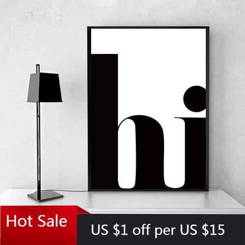 Nordic Hi Poster Quotes Wall Art Canvas Painting Minimalist Prints Abstract Print Wall Decor Pictures Aesthetic Room Decorative
