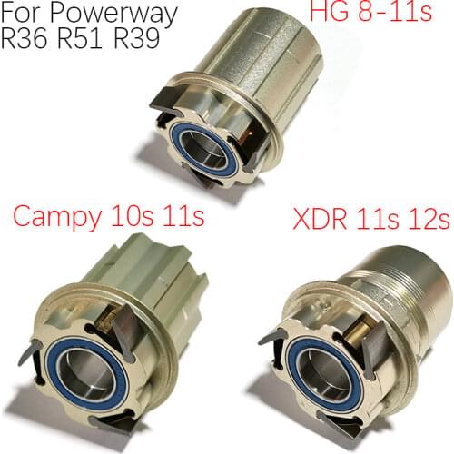 Powerway R36 road bike rear hub QRx130mm aluminum axle adaptor end caps 12s XDR freehub Campy HG 10s 11s 3 pawls cassette body