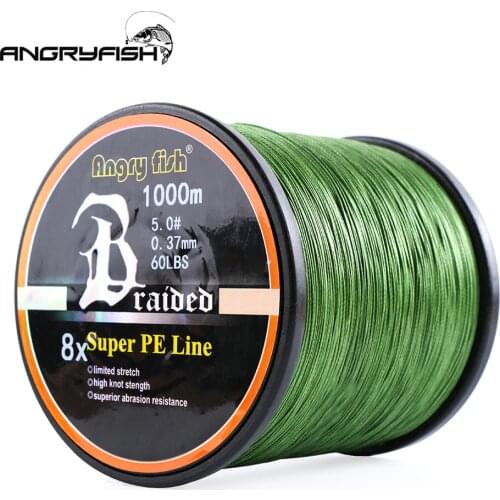 ANGRYFISH Wholesale 1000 Meters 8x Braided Fishing Line 8 Colors Super PE Fish Line