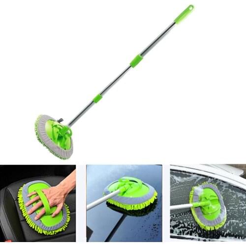Broom Telescoping Long Handle Cleaning Mop For Car Truck Washing Auto Wash Brush Cleaning Mop Green Color