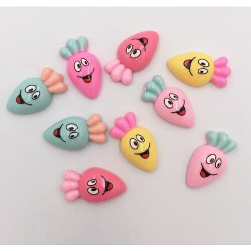 Resin Kawaii Colorful Carrot Flatback Cabochon Stone 30PCS Scrapbook DIY Decor Home Figurine Crafts