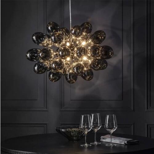Postmodern living room glass LED chandelier lighting luxury home decoration lighting simple bedroom dining room chandelier