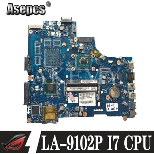 VAW11 LA-9102P REV: 17 de 1.0 For DELL Inspiron 3721 5721 Laptop Motherboard CN-0N9G7X 0N9G7X I7-3537U CPU mainboard originais