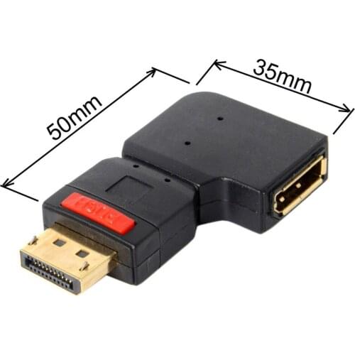 Xiwai Up Angled 90 Degree DP DisplayPort Male to Female Extension Adapter