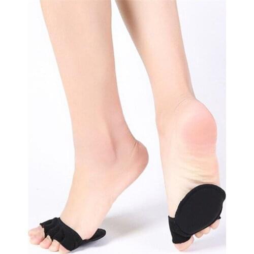 1 Pair Women Anti Slip Foot Care Tool Cotton Half Insoles Pads Cushion Metatarsal Sore Forefoot Support Toe Socks For Heels