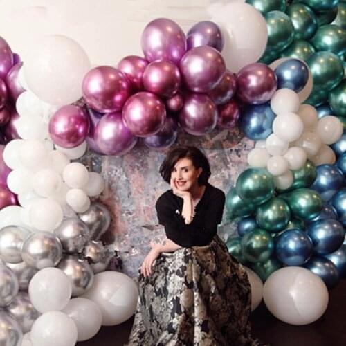 10pcs 5/10inch Chrome Metallic Latex Balloons Shiny Metallic Globos Inflatable Helium Balloon Birthday Party Decoration Ballon