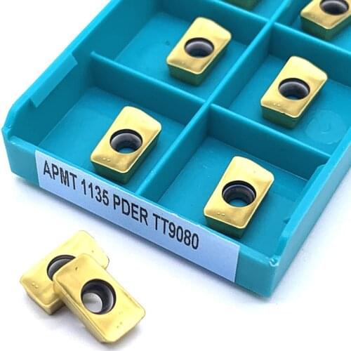 10PCS Tungsten Carbide APMT1135PDER TT9080 turning tool carbide insert face milling cutter lathe tool