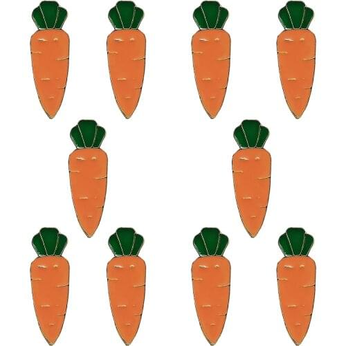 10pcs Creative Enamel Pins Carrot Brooches Golden Badges Coat Shirt Backpack Jackets Lapel Pins Jewelry Gifts For Friends/Women