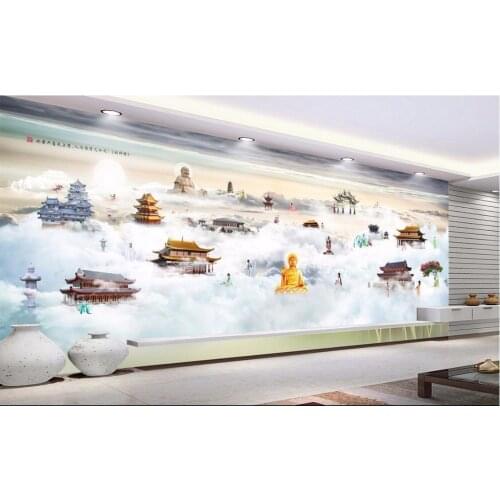3d wallpaper custom Non-woven and silk mural Full scene wonderland fairy tale heavenly palace painting wallpaper for walls 3 d