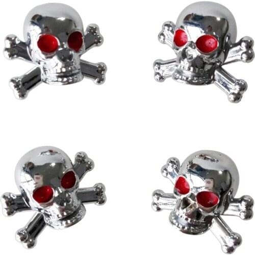 4pcs Universal Car Truck Bike "Skull" Tire air Valve Stem Caps Wheel Rims