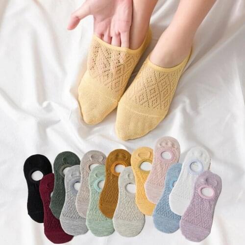 5 Pairs/Lot Womens Mesh Rhombus Transparent Socks For Summer Spring Autumn Thin Breathable Funny Invisible Socks Girl