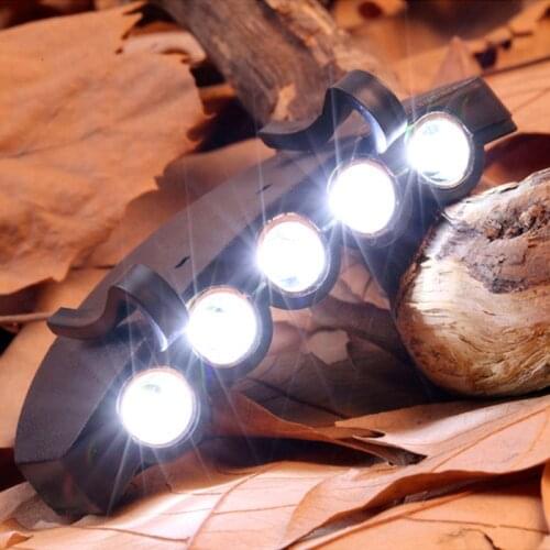5 LED Clip-On Headlight Head Lamp Night Flashlight Cap Hat Torch Head Light Lamp Fishing Adjustable Hat Bright Light