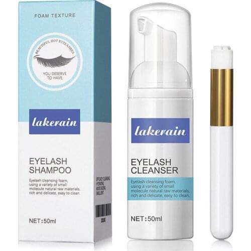 50ml Gentle Eyelash Shampoo Mascara Cleansing Mousse Remover Set