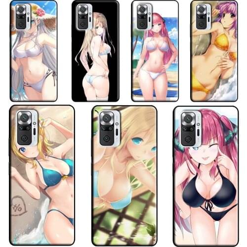Sexy Anime Bikini Girl For Xiaomi Redmi Note 8 9 Pro Note 10 Pro 8T 9S Case Cover For Redmi 9T 9A 9C 7A 8A K40