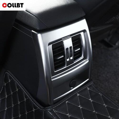 COLLBT Car-styling ABS Chrome Rear Armrest Box Air Conditioning Outlet Frame Cover Trim For BMW 3 4 Series F30 F34 GT 2013-2017