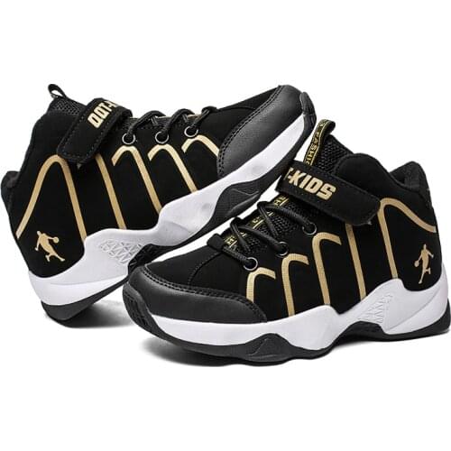 2019 New Style Childrens Basketball Shoes for Boys Girls Outdoor Jordan Sport Shoes PU Leather Kids Sneakers Trainers