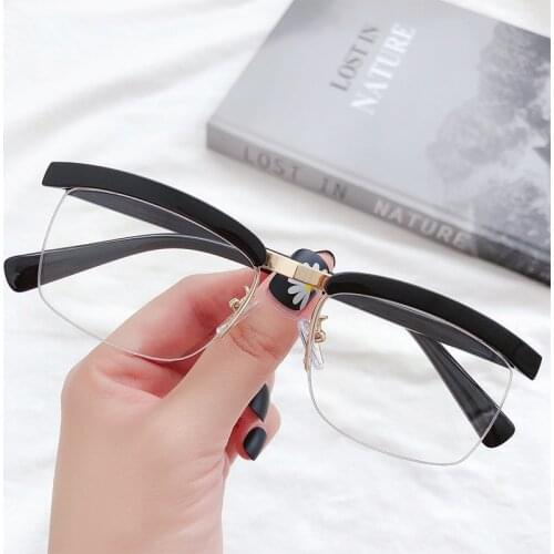 Men Business Style Hardy Half Frame Eyeglasses Women Oversized Retro Optical Myopia Glasses Prescription Eyewear Compute Goggle