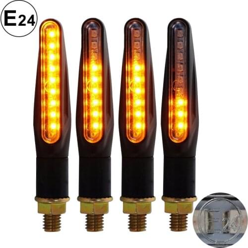 E24 Emark Motorcycle LED Turn Signals Light LED Blinker Flashing Indicator Bendable Tail Stop Signal Built-in LED Relay