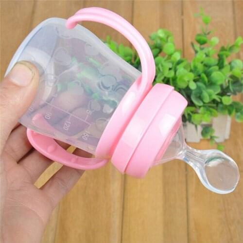 Capacity 150ml Infant Silica Gel Baby Feeding Bottle With Spoon Food Supplement Rice Cereal Bottle