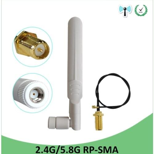 2.4g wifi Antenna 2.4GHz 5GHz 5.8Ghz Dual Band 8dBi RP-SMA Connector wifi 2.4 ghz 5G 5.8G Antena +21cm Pigtail Cable
