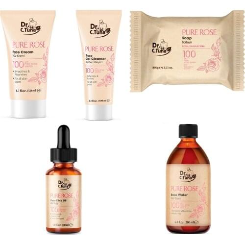 Farmasi Pure Rose | Elixir Oil | Rose Water | Gel Cleanser | Face Cream | Soap |For all skin Types | Refreshes and purifies skin