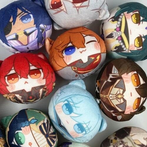 Game Genshin Impact Xiao Diluc Kaeya keychain Cosplay Bear Plush Stuffed Doll Toy Kids Xmas Gift Pendants