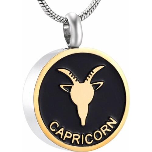 IJD9968 Stainless Steel The Birthday Series Capricorn Constellation Sign Memorial Necklace for Ashes Urn Bracelet Souvenir