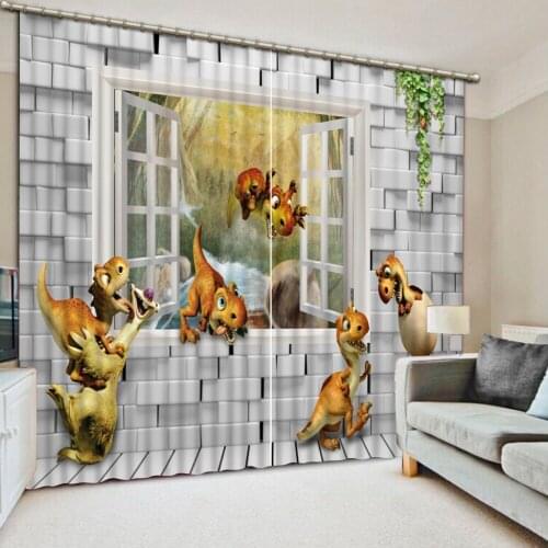 Brick curtain animal curtains Beautiful Photo Fashion Customized 3D Curtains window curtains