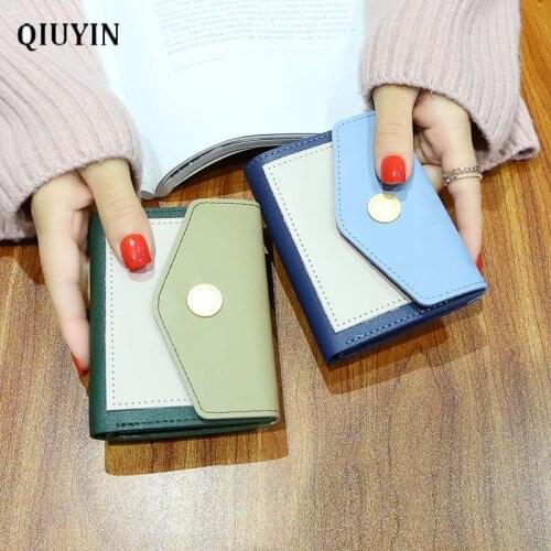 Leather Wallet Designer Korea Wallet Prettyzys/Spliced Purse Womens Wallet Mini Bag Hand Bag Woman Money/coins Bag No Zipper