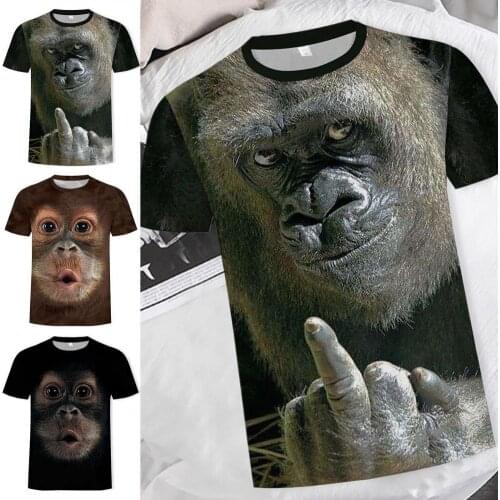 Summer 3D T-shirt Print Animal Monkey Gorilla Short Sleeve Funny Design Casual Top T-Shirt Men Large Size 4xl Drop Shipping