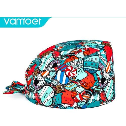 Fashion cotton medical surgical cap nurse hair care Baotou scrub cap beauty salon nursing cap High quality head cap doctors hat