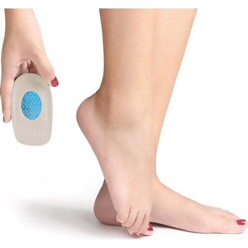 Soft Silicone Gel Insoles For Heel Spurs Pain Foot Cushion Foot Massager Care Half Heel Insole Pad Height Shoe Relieve Bone Spur
