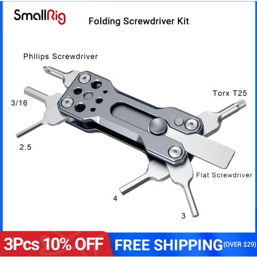 SmallRig Folding Screwdriver Kit Hunter with Screwdrivers Allen Wrenches Slotted Screwdriver And Torx T25 Driver Tools - 2495