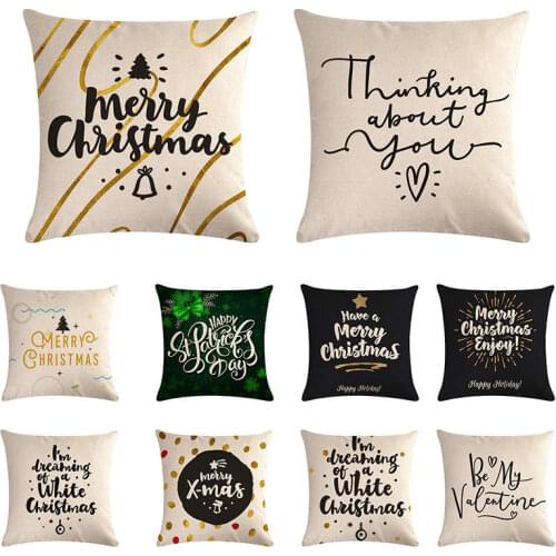 New Merry Christmas pillowcase Christmas tree cushion cover sofa car chair fashion decoration pillowcase 45x45cm