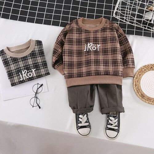 2021 New Boy Spring And Autumn Style Long Leisure Sleeve Suit Children 2-Piece Set Boys' Movement Clothes Girls' Childrens Suit