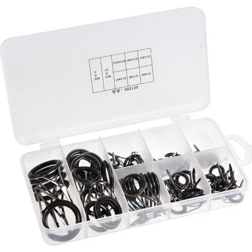 New 75Pcs Fishing Rod Guide Set Tip Strong Line Rings Fishing Rod Guide Tip Top DIY Repair Kit for Accessories Carp Pesca