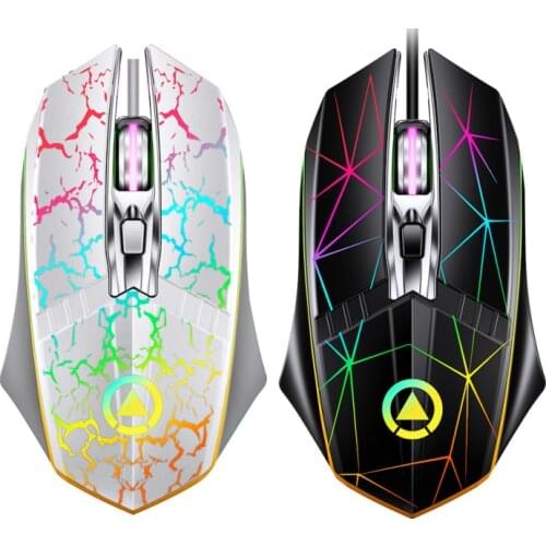 NEW Wired Gaming Mouse Office Mouse Metal Wheel 4 Button Luminous Mouse Computer Accessories